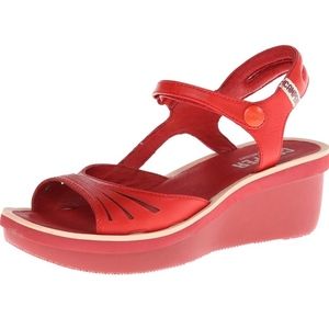 Camper Leather Beetle Ada Platform Wedge Sandals